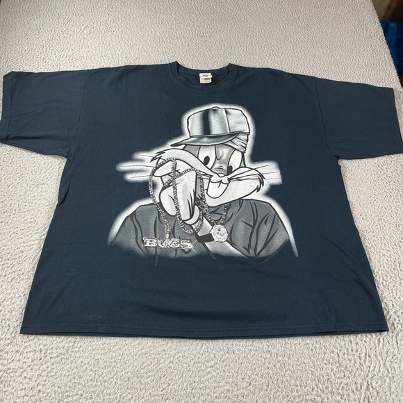 Looney Tunes Mania Other - Vintage Looney Tunes Bug Bunny Bling Bling Black T-Shirt Men's 3XL 2000s 90s